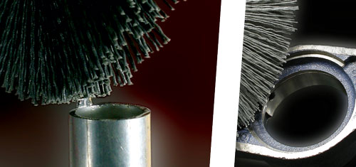 Brushes in Abrasive Nylon for deburring tubes and profiles